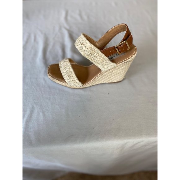 Steve Madden Tan Brown Wedge Ankle Strap Sandals Size 9 - Picture 9 of 9